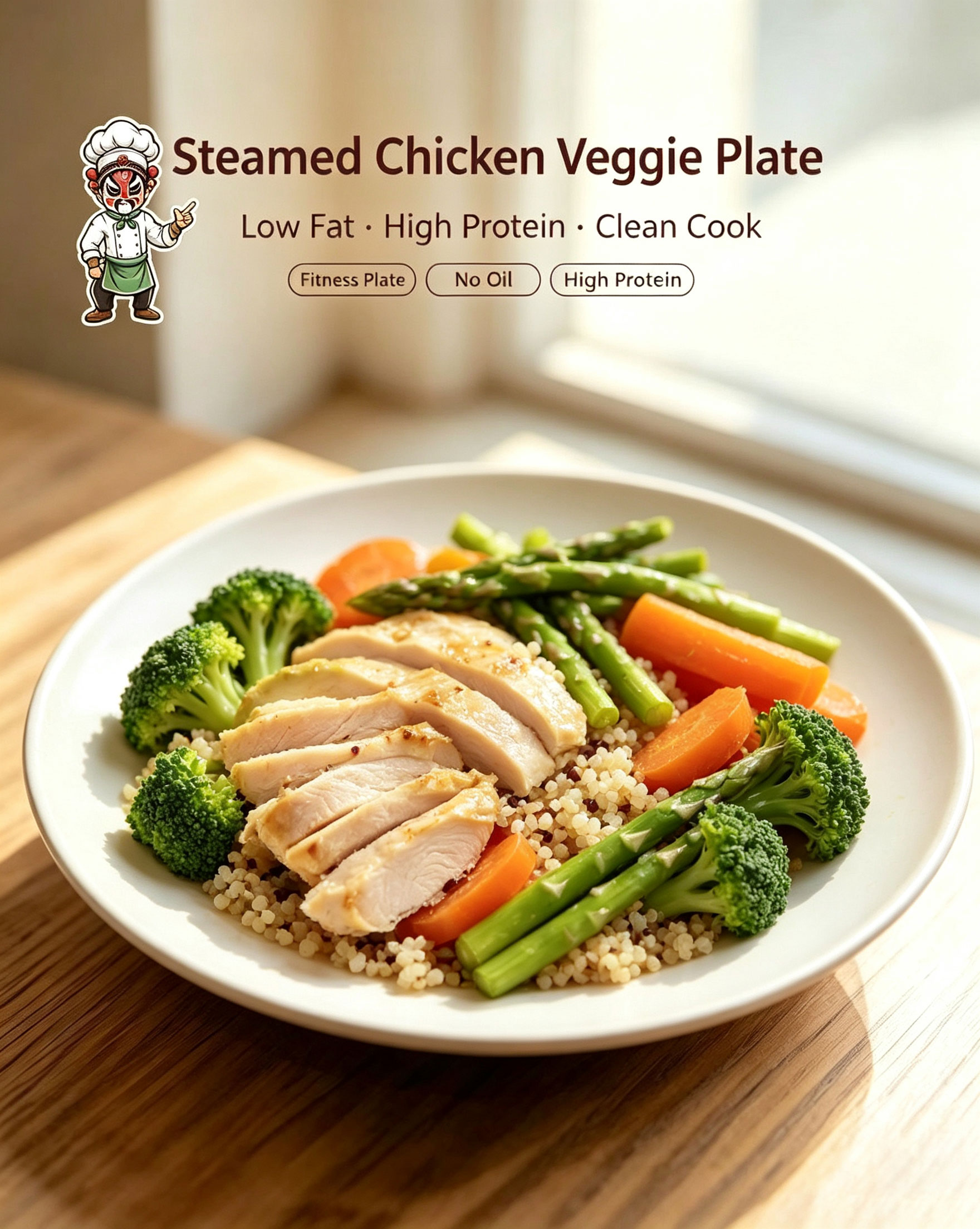 Oriental Secret Sauce Chicken & Asparagus — product title shot with feature tags