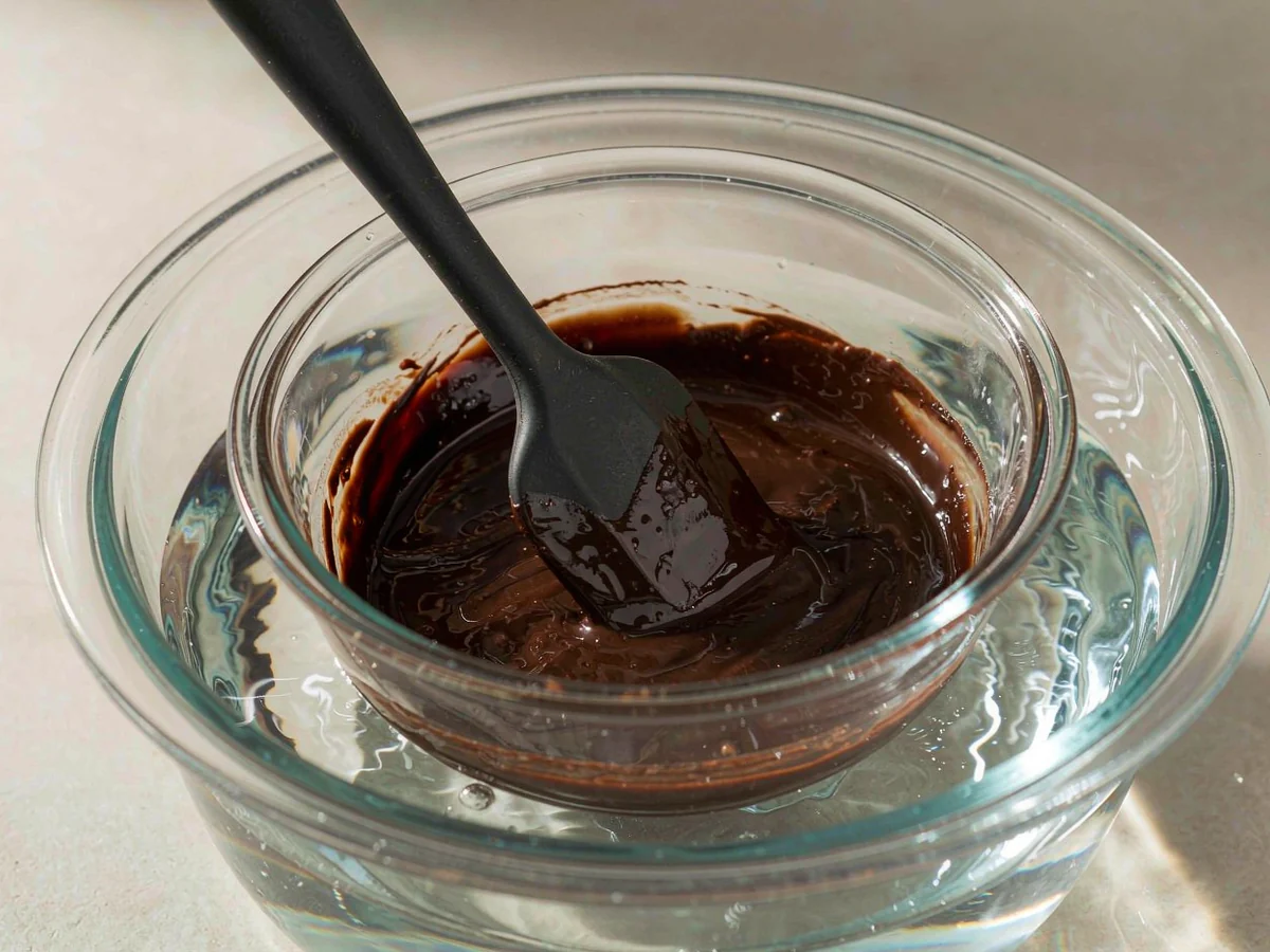 A Lighter Pecan Pie, By the Piece - Melt the chocolate