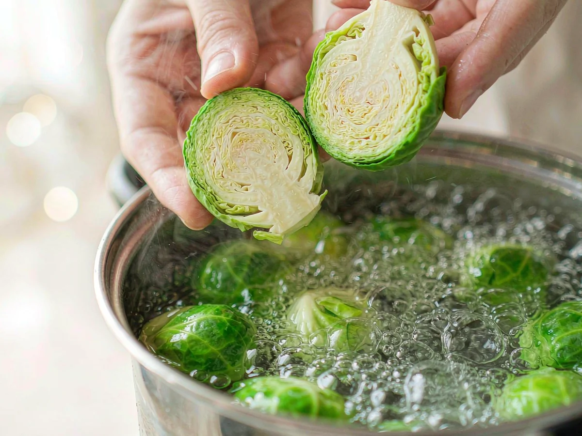 A 95-Calorie Sweet &amp; Savory Christmas Side - Blanch the sprouts ahead