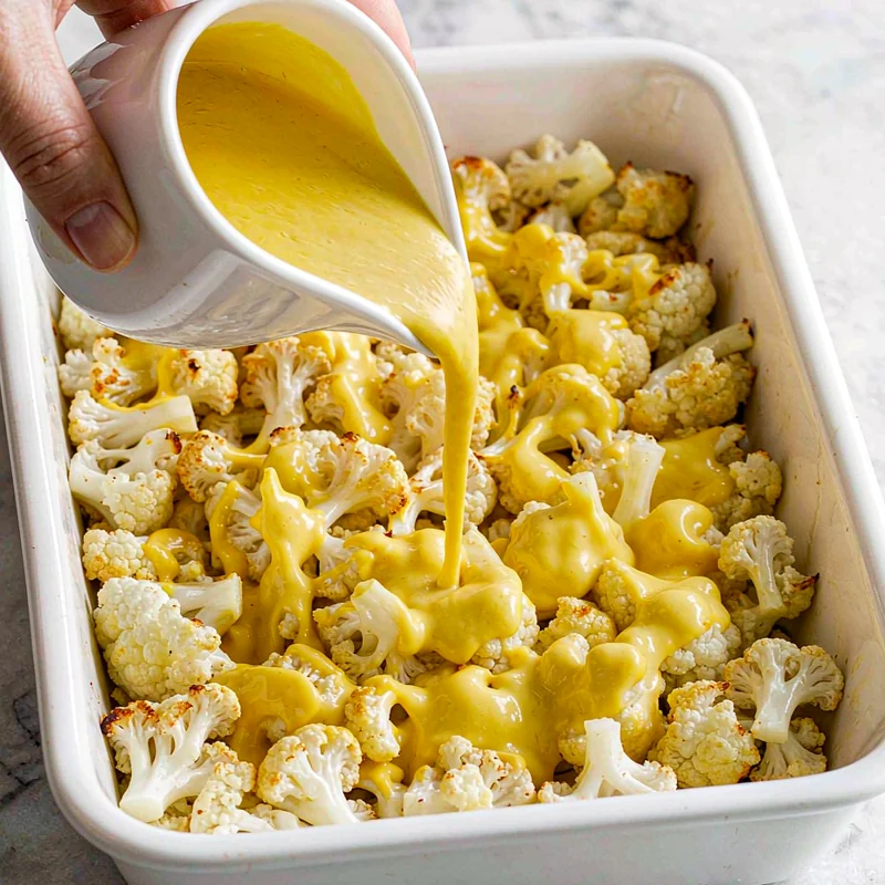 Light Cauliflower Cheese - Add the cheese
