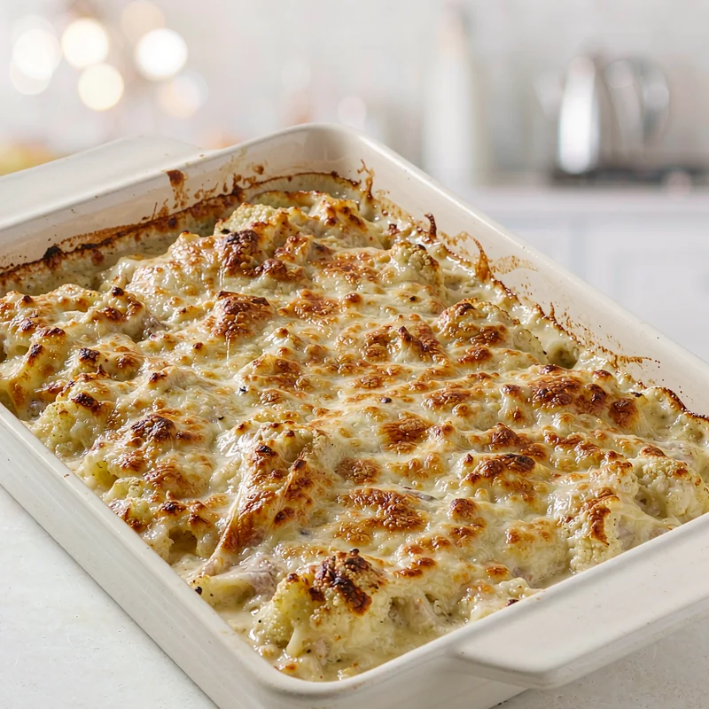 Light Cauliflower Cheese - Grill until golden