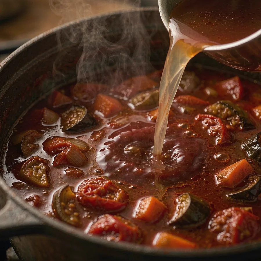 The Recipe - Add tomato and broth