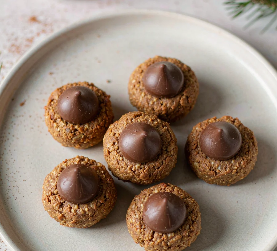 90-calorie Christmas cookies with a chocolate kiss