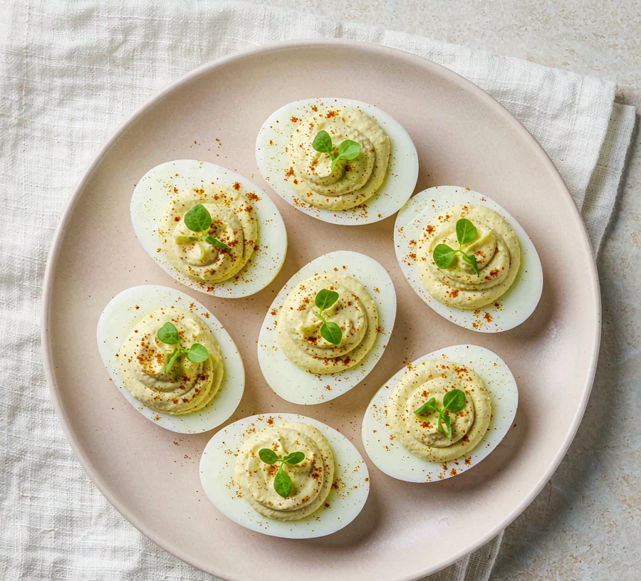 Greek-yogurt deviled eggs with smoked paprika