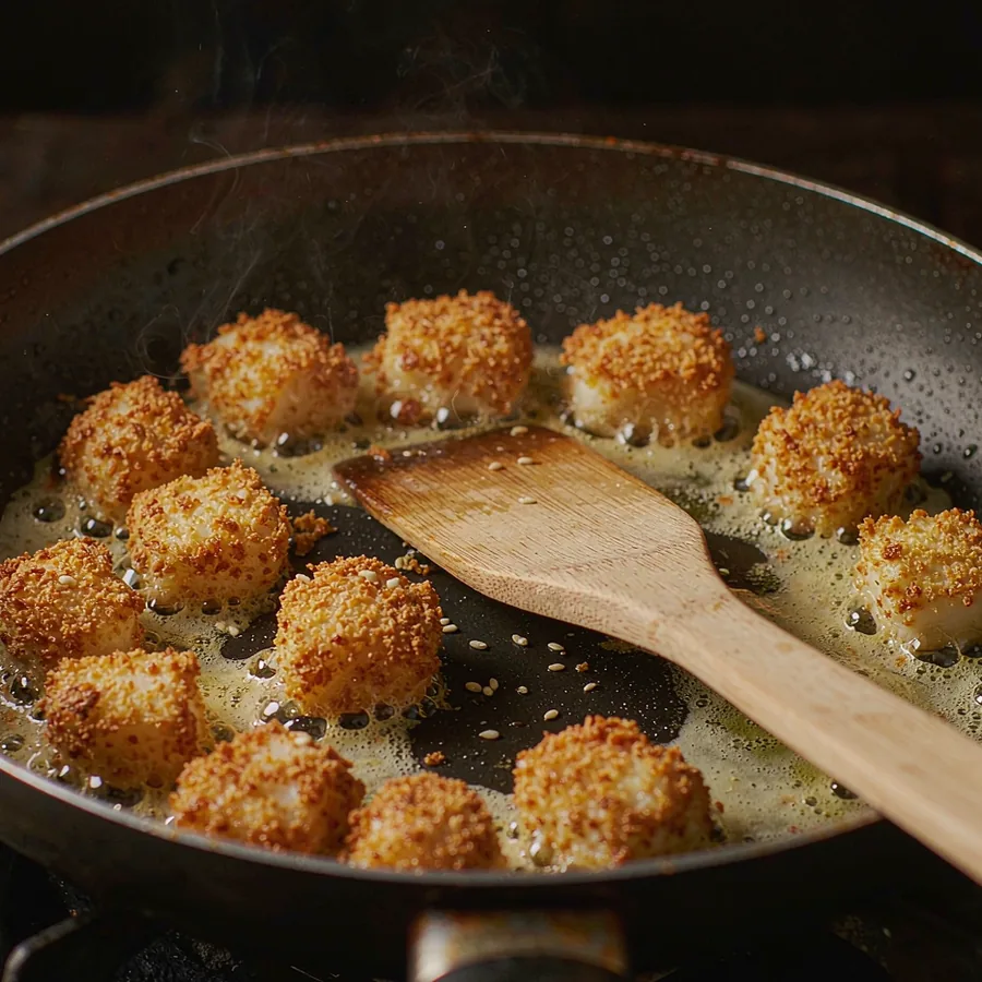 The Recipe - Fry 30 to 60 seconds and glaze