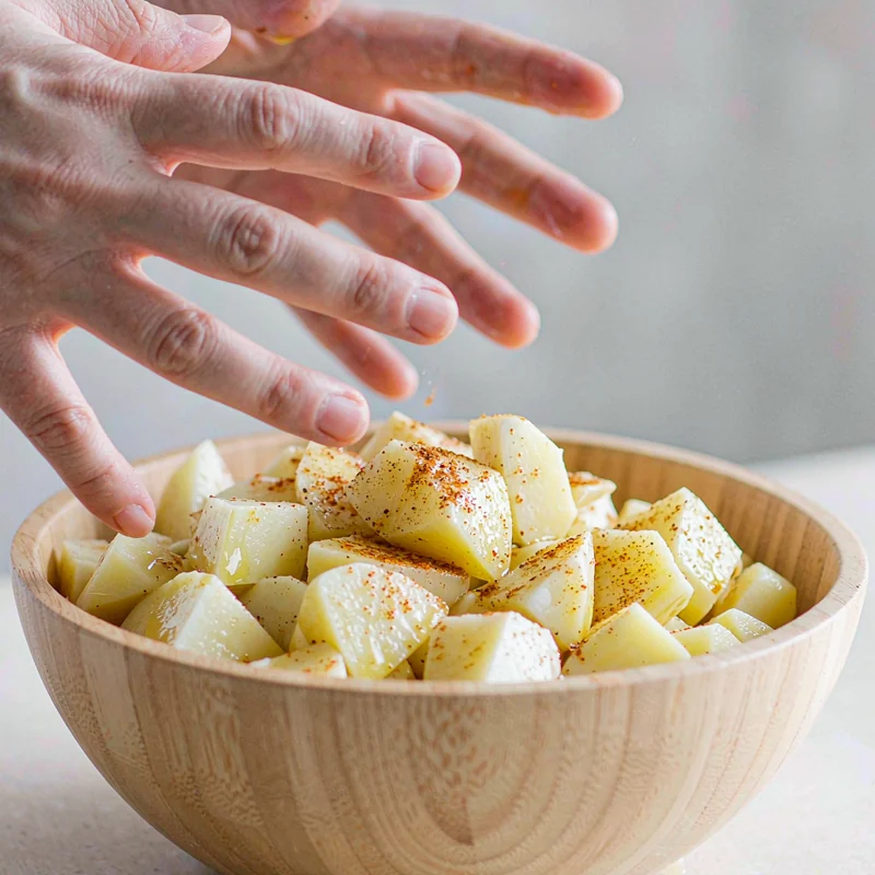 Five-Spice Roast Potatoes - Toss with oil and spice