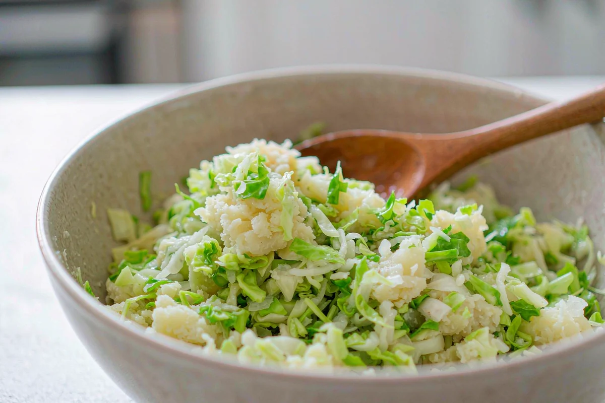 A Light Christmas Eve Pasta - Make the cabbage-potato filling