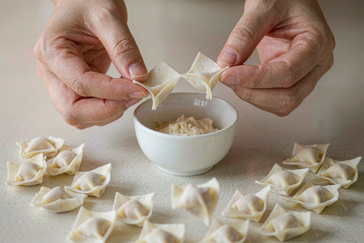 A Light Christmas Eve Pasta - Fold the little hats