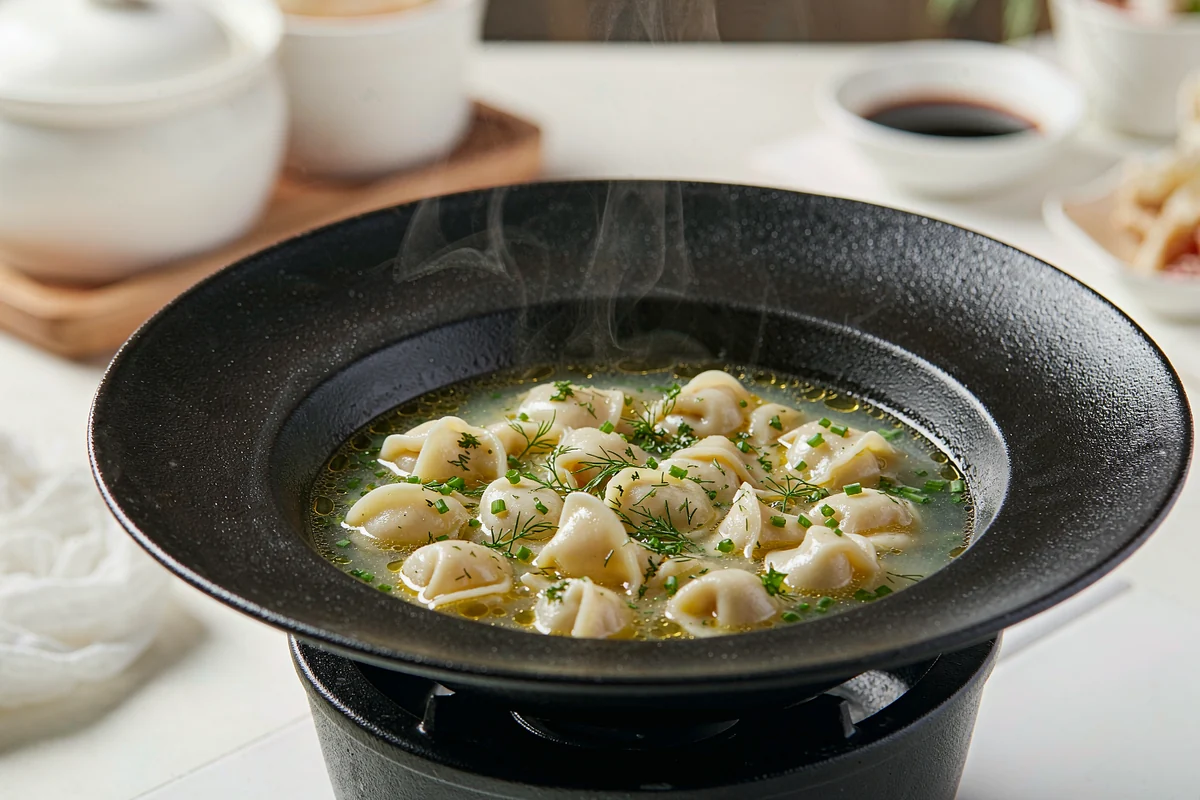 A Light Christmas Eve Pasta - Serve with steam and green