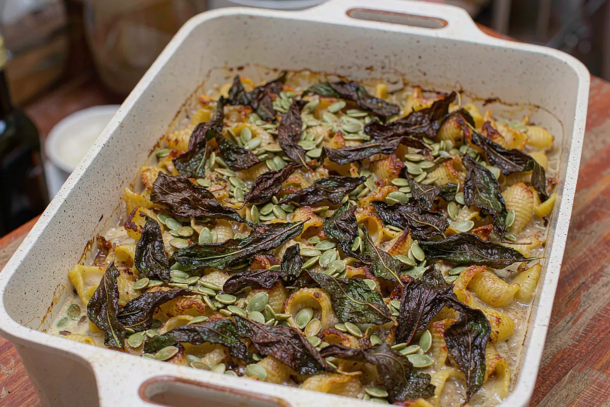 A Healthy Holiday Pasta Bake - Top and bake