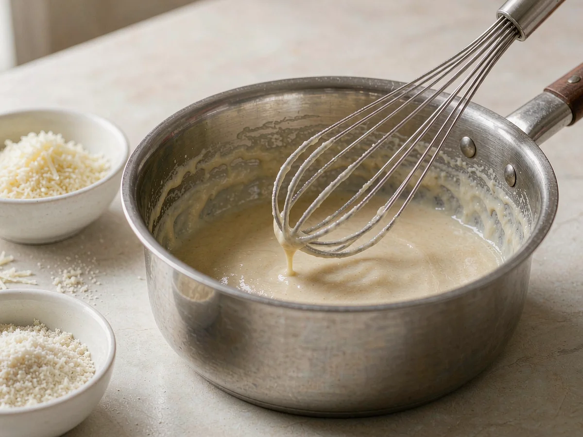 A Lighter Miso Mac & Cheese - Build the miso cheese sauce
