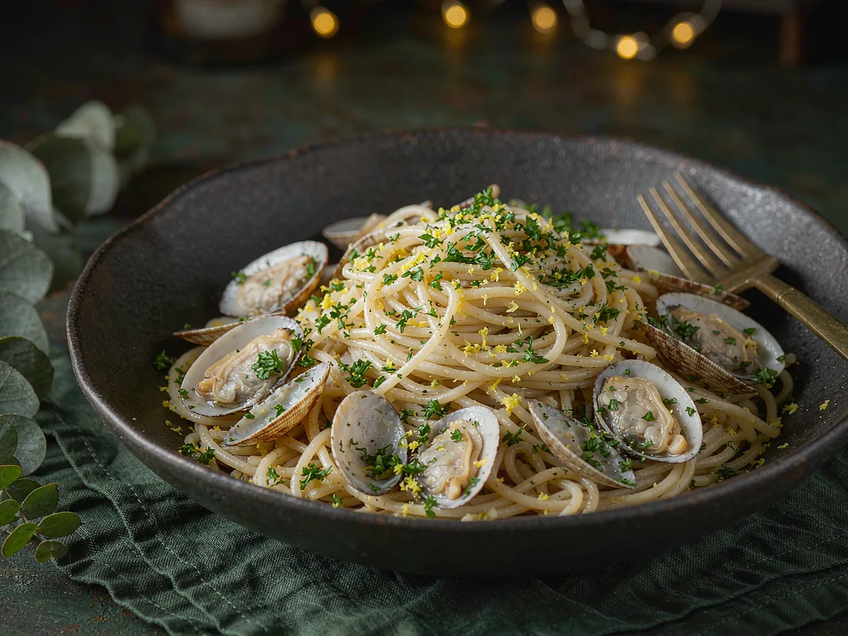 A Light Feast of the Seven Fishes Pasta - Finish and serve