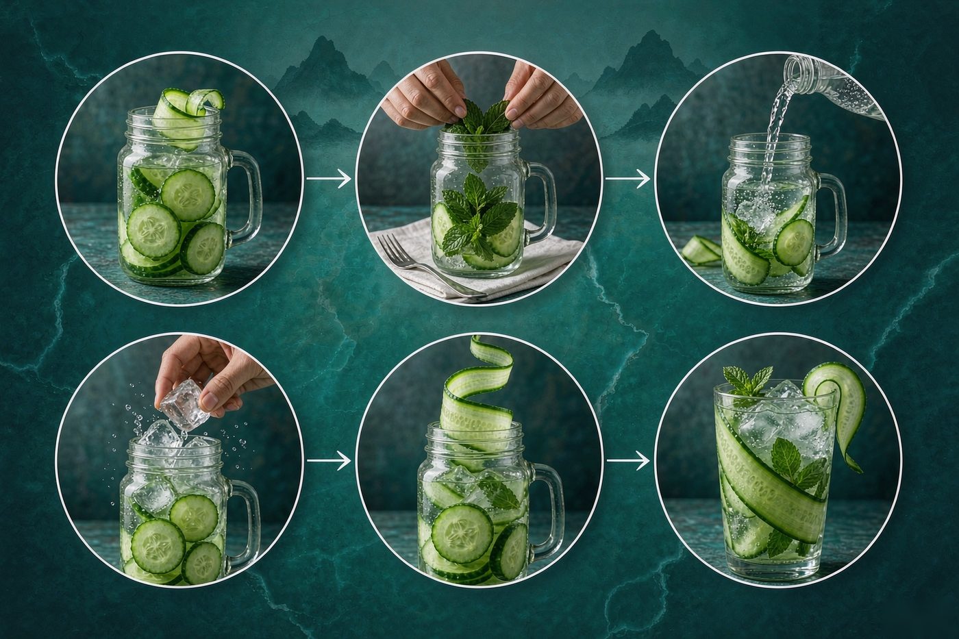 How Cucumber Mint Sparkling Water is made — six step infused sparkling process
