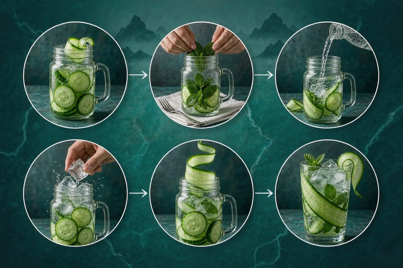 How Cucumber Mint Sparkling Water is made — six step infused sparkling process