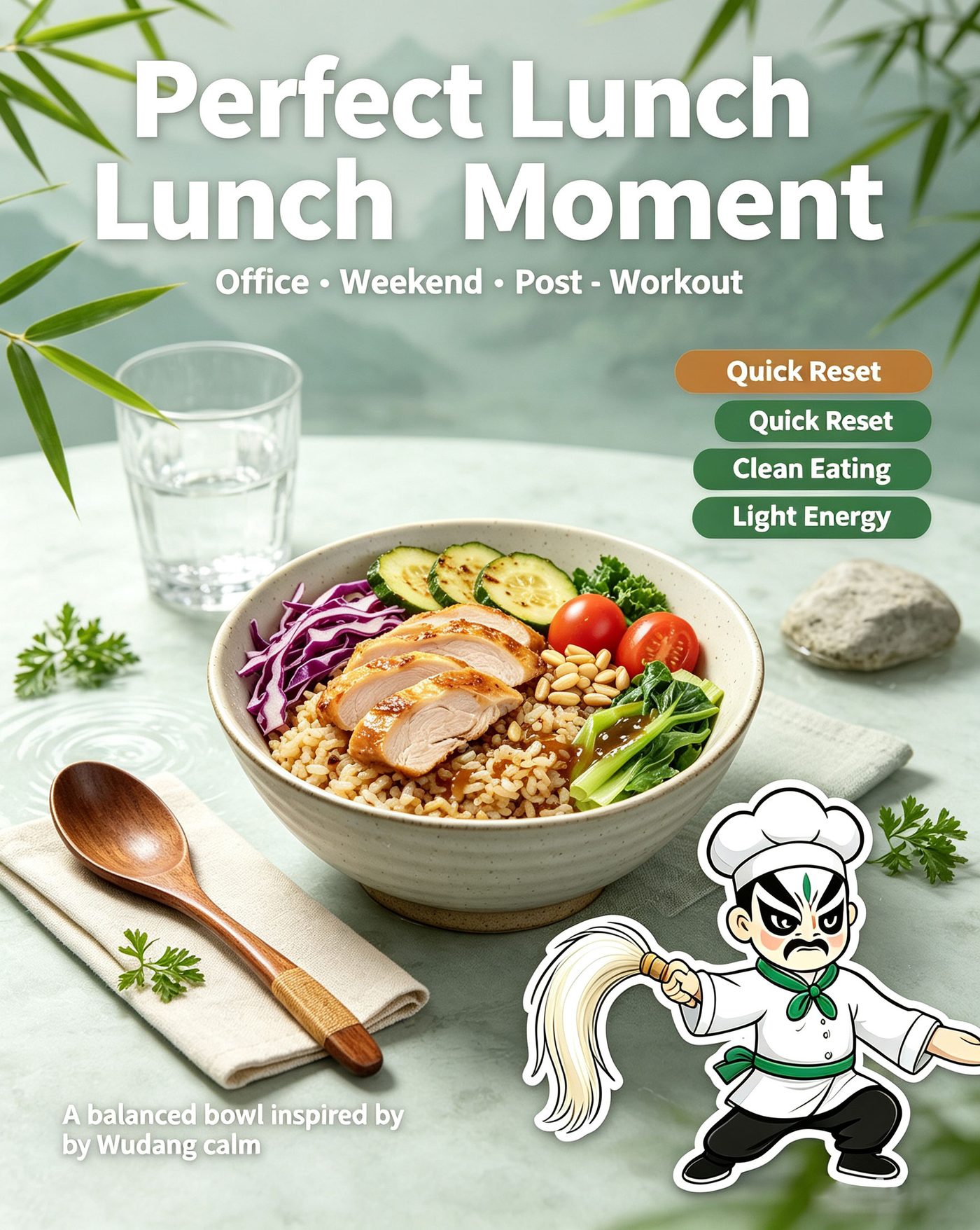 Perfect lunch moment of Wudang Five-Spice Turkey Farro Bowl for office weekend post-workout quick reset clean eating light energy
