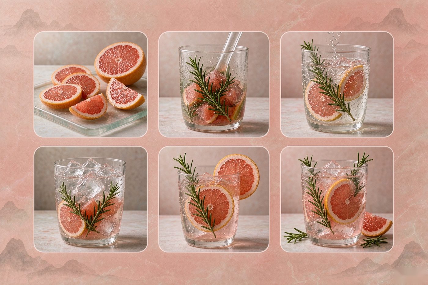 How Grapefruit Rosemary Sparkling Water is made — six step infused sparkling process