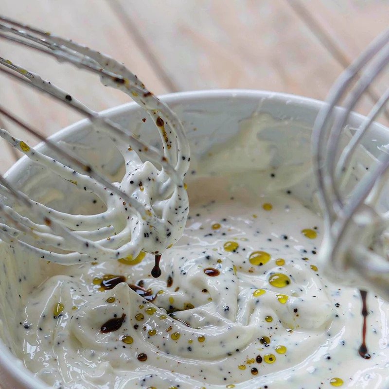 Healthy Halloween Appetizer - Mix the dip