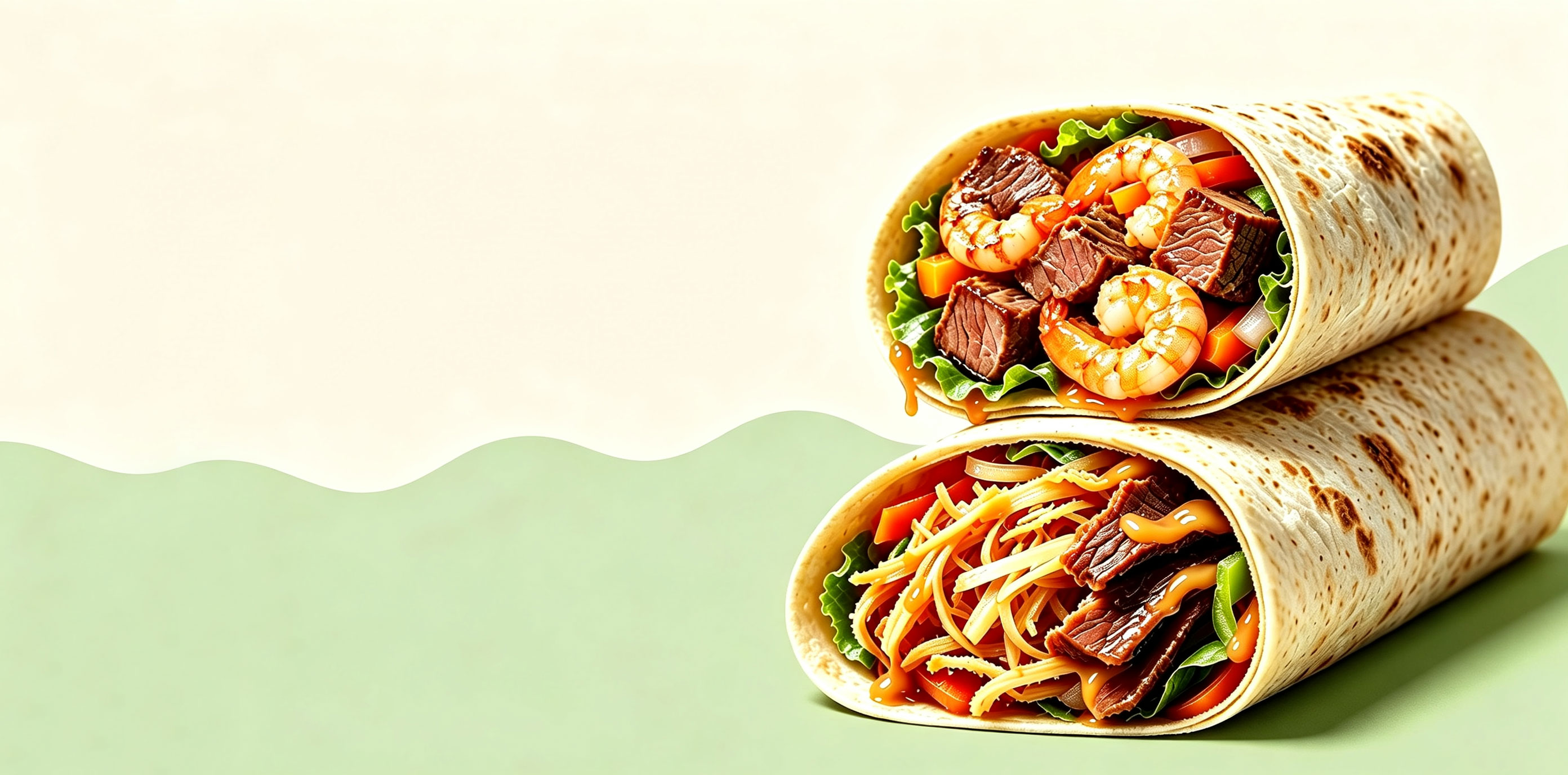 High Protein Wrap Meal — Steak, Shrimp, Chicken & Beef