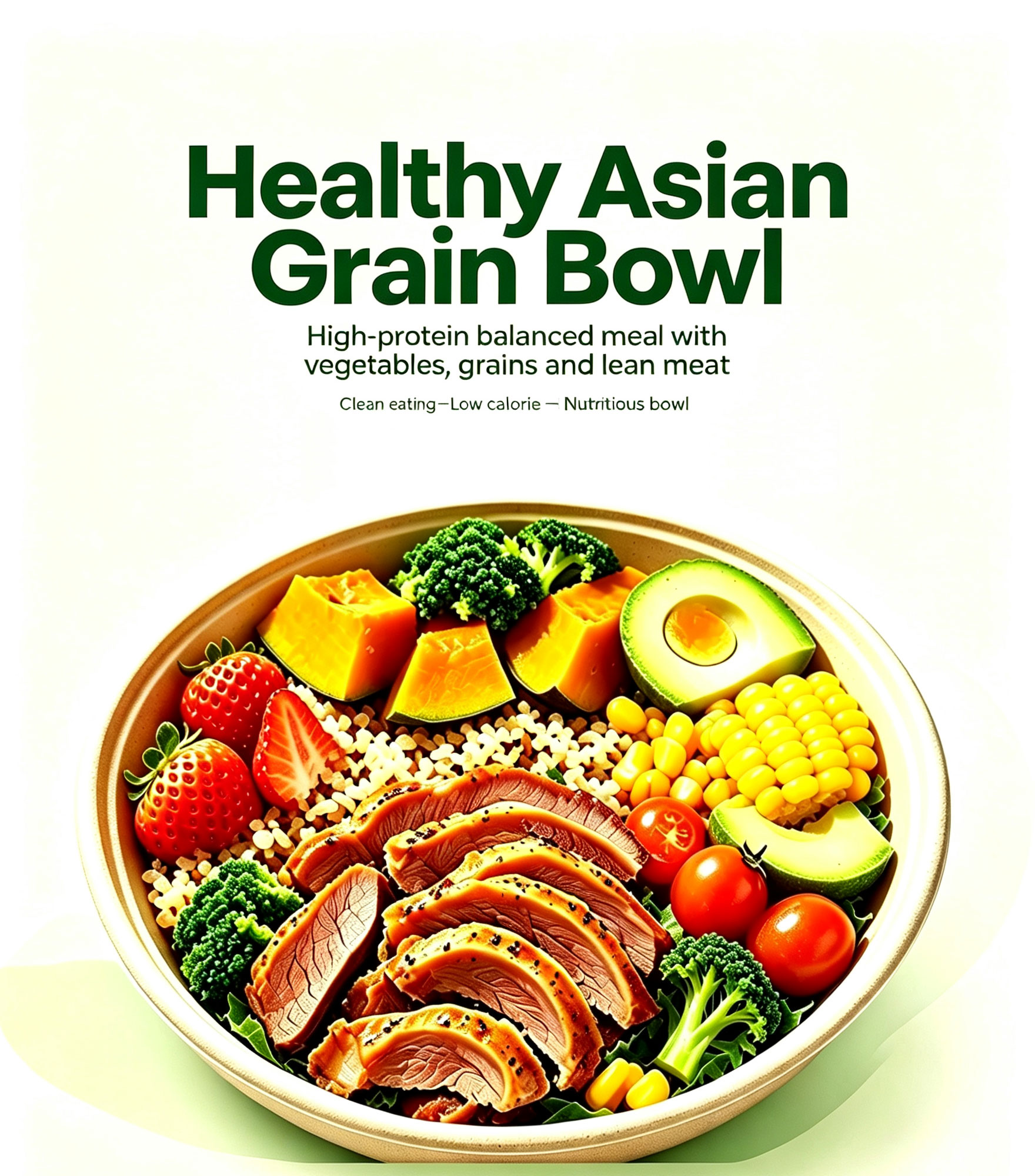 Fresh grain bowl with quality ingredients