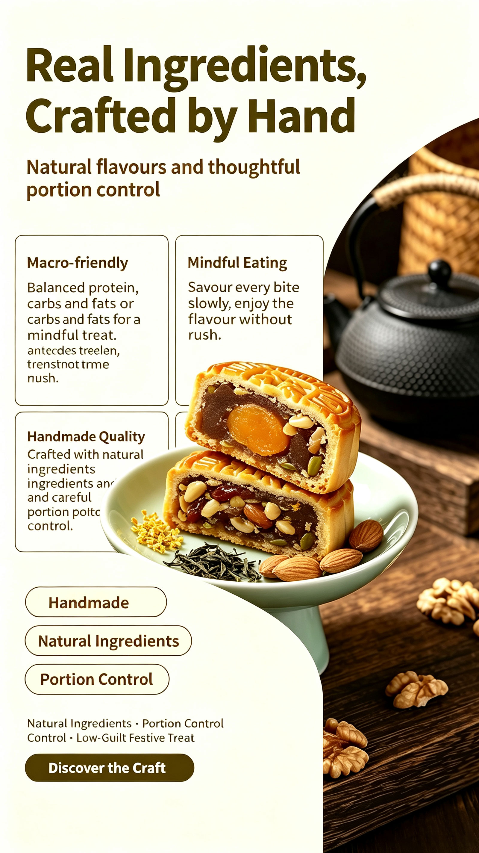 Real Ingredients, Crafted by Hand — Natural flavours and portion control