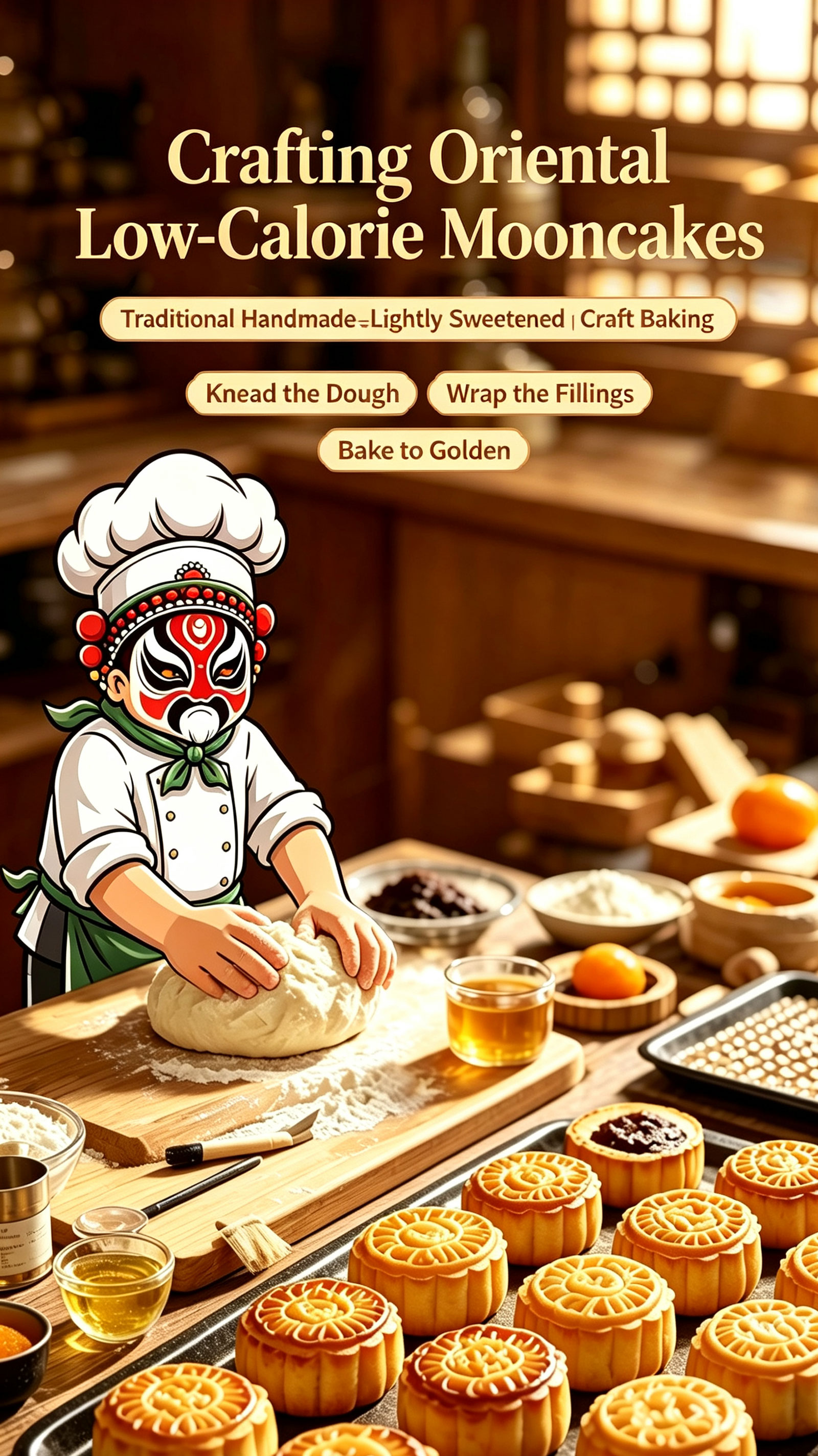 Traditional Mooncake Making Process — From dough to golden bake
