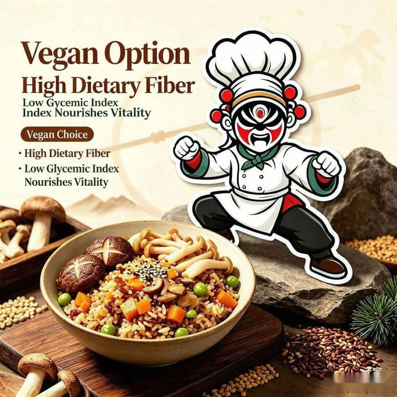 Kung Fu-Inspired Plant-Powered Bowl — vegan grain bowl with mushrooms and martial arts philosophy