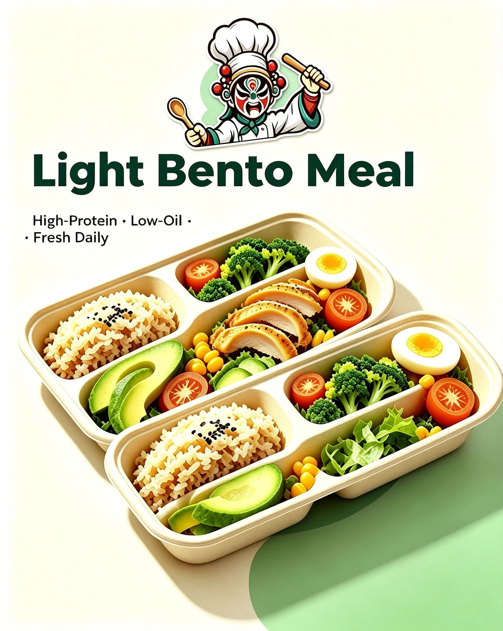 Light Bento Meal — high protein, low oil, fresh daily