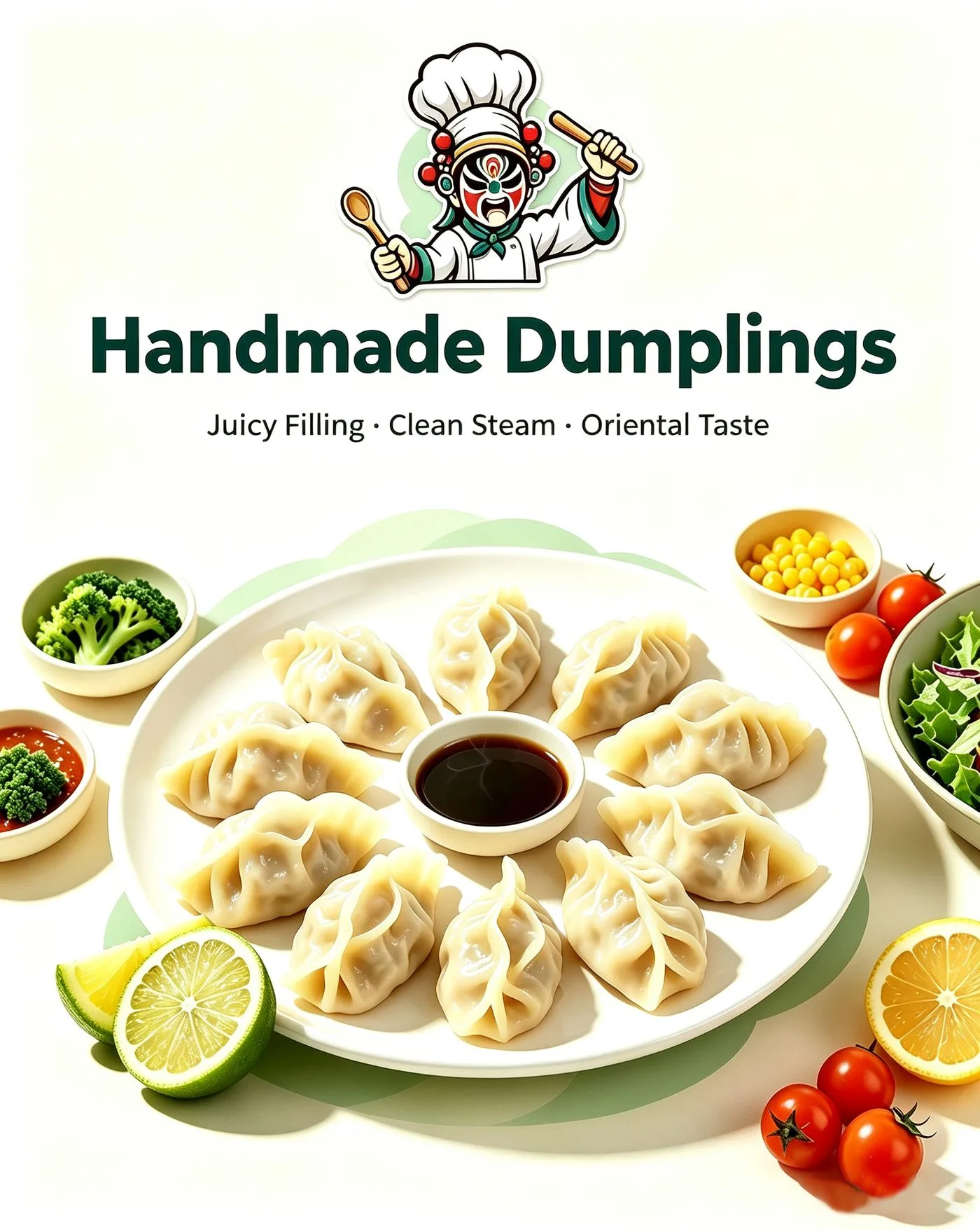 Handmade dumplings — steamed, high-protein light meal