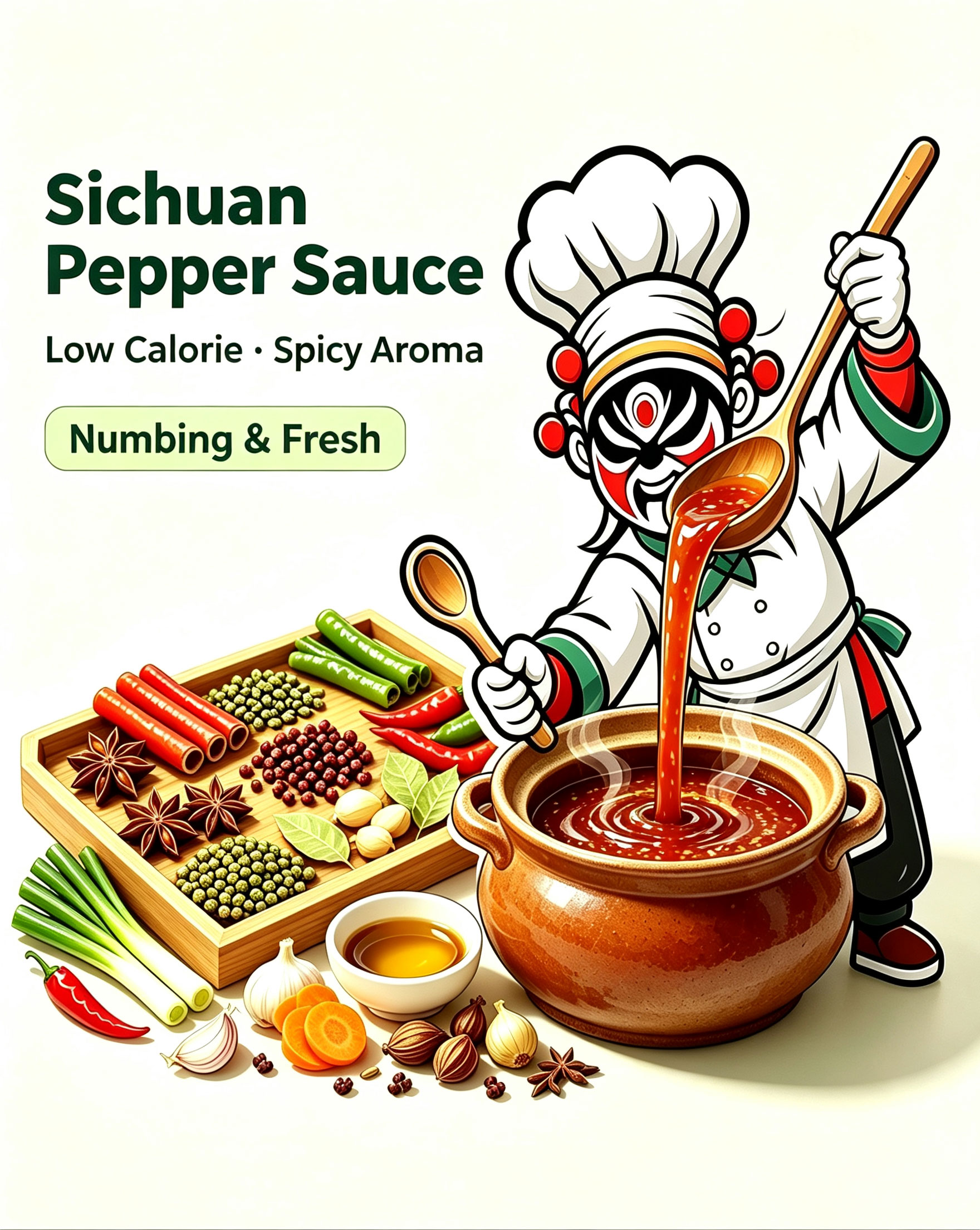 Sichuan Numbing Pepper Sauce drizzled over seafood pasta with fresh tomatoes and basil