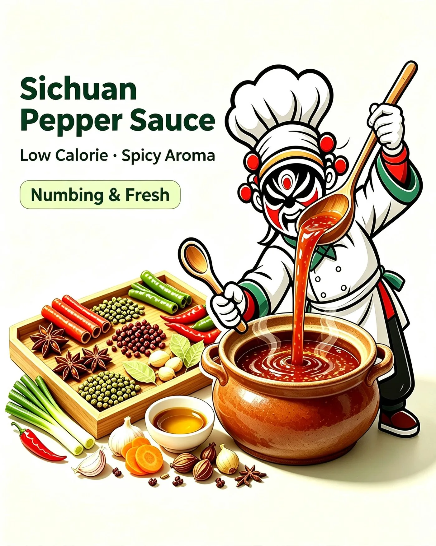 Sichuan Numbing Pepper Sauce drizzled over seafood pasta with fresh tomatoes and basil