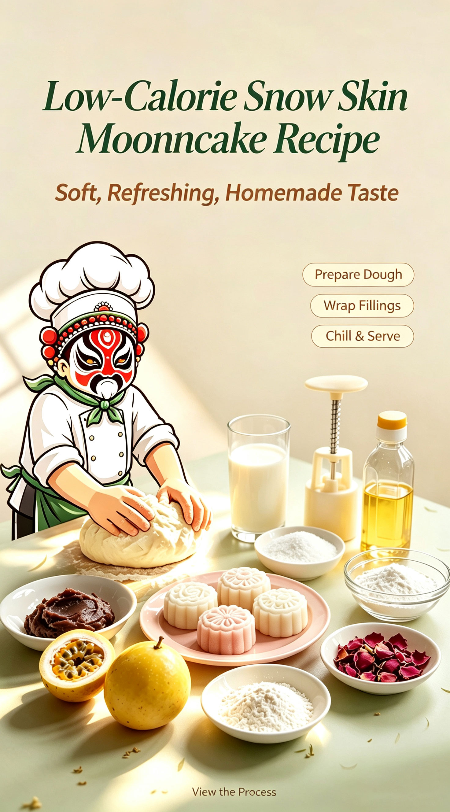Low-Calorie Snow Skin Mooncake Recipe — Soft, Refreshing, Homemade Taste