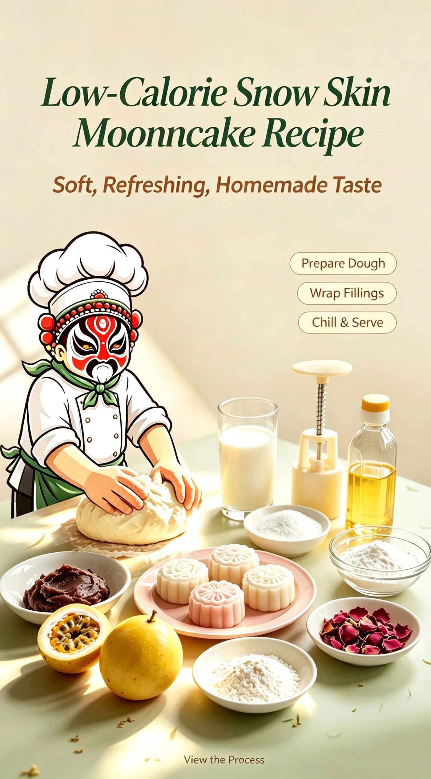 Low-Calorie Snow Skin Mooncake Recipe — Soft, Refreshing, Homemade Taste