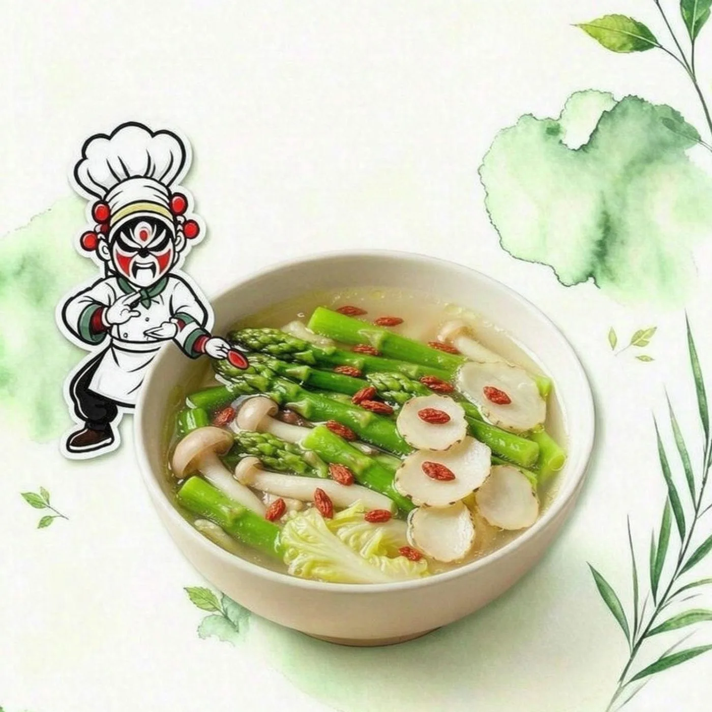 Kung Fu Yuzhu Asparagus Fresh Wellness Bowl — Gut-Healthy Prebiotic Radiant Refresh Light Meal