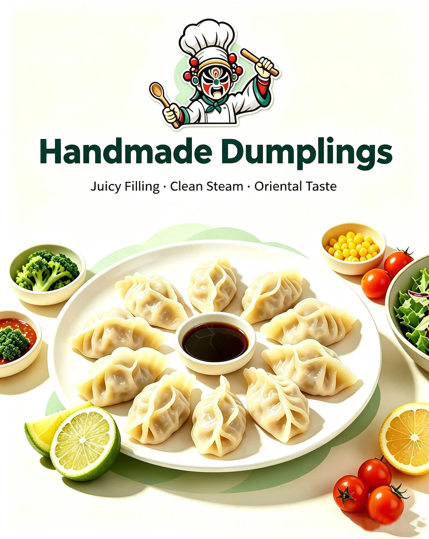 Handmade dumplings — steamed, high-protein light meal